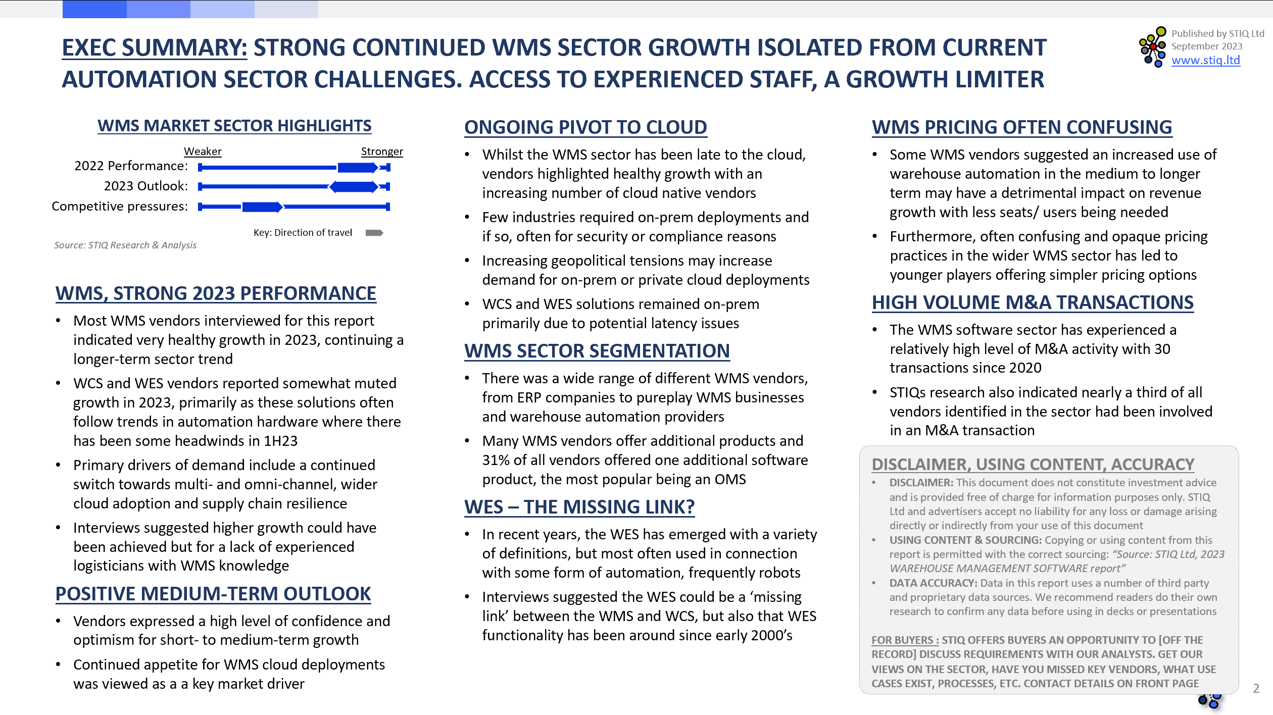 Market Report: WMS Software 2023 - STIQ Ltd (t/a Styleintelligence)