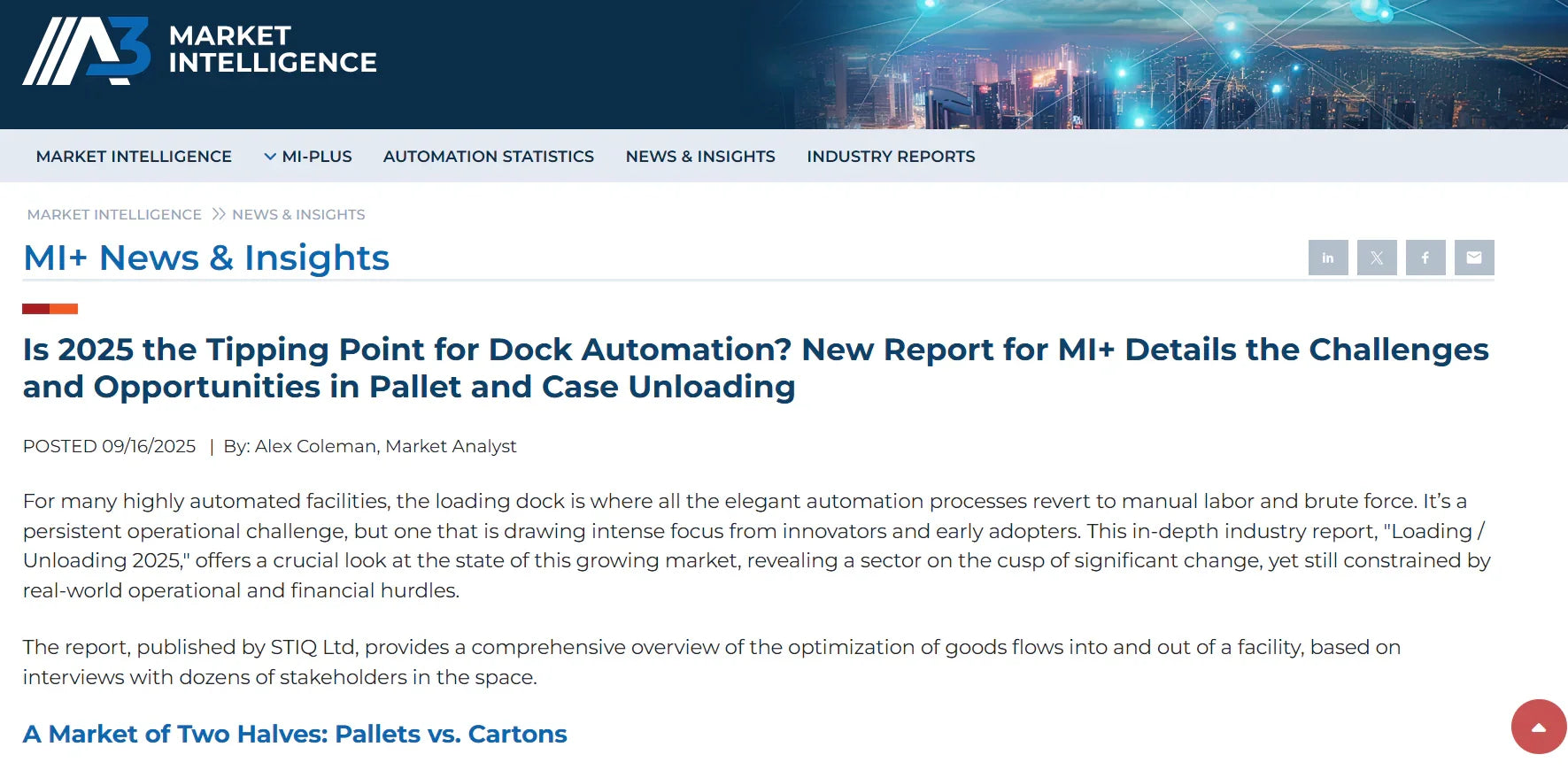 STIQ reports distributed to automate.org members