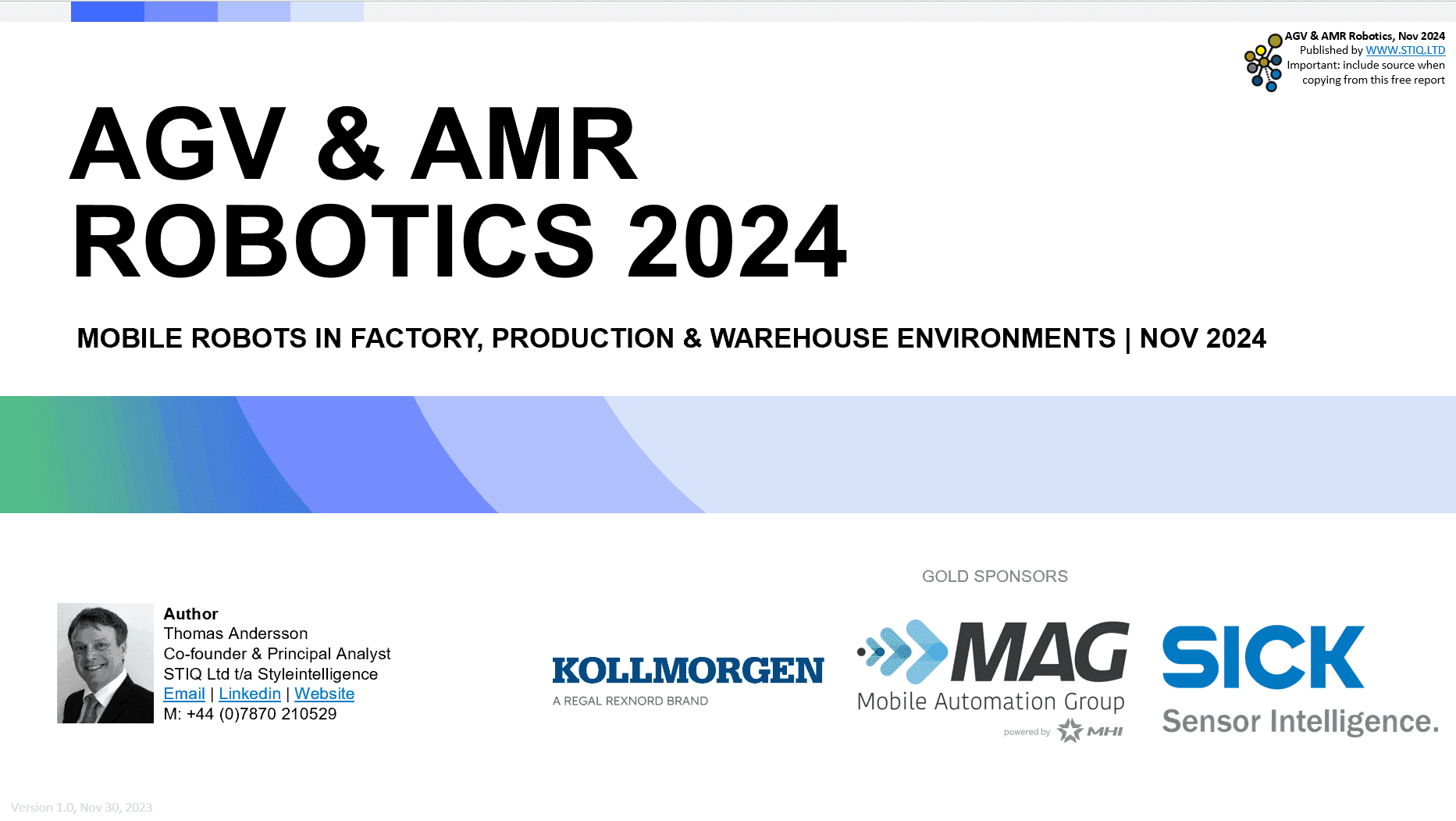 Market Report: AGV & AMR Robotics 2024 - STIQ Ltd (t/a Styleintelligence)